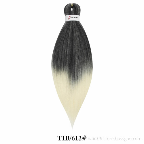 Pre Stretched Braiding Hair Easy Braid Synthetic Fiber Yaki Crochet Twist Pure Ombre Colors Hot Water Setting EZ Jumbo Braids